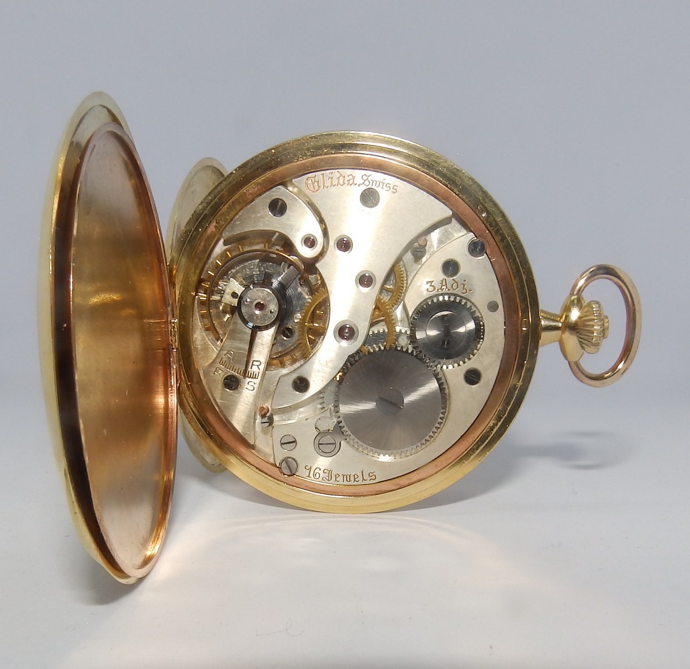 Glida, Suiza. Reloj de Bolsillo Saboneta y remontoir. Ca. 1900 Glida, Suiza. Reloj de Bolsillo Saboneta y remontoir. Ca. 1900