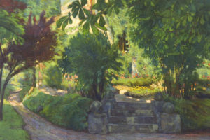GONZALO BILBAO MARTÍNEZ. Óleo sobre lienzo. ""Jardín"