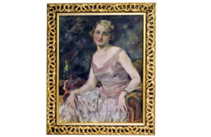 GONZALO BILBAO MARTÍNEZ. Óleo sobre lienzo. ""Retrato de dama"