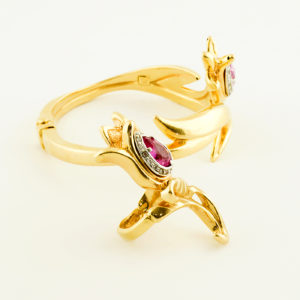 Graziella-1958. Juego de Pulsera y Sortija en Oro de 18k de diseño Italiano.