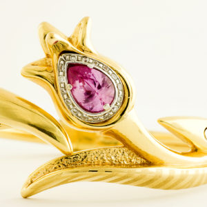 Graziella-1958. Juego de Pulsera y Sortija en Oro de 18k de diseño Italiano.