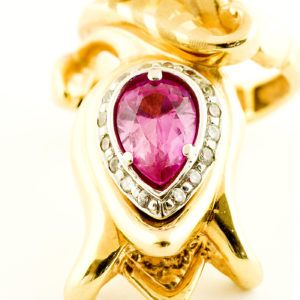 Graziella-1958. Juego de Pulsera y Sortija en Oro de 18k de diseño Italiano.