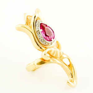 Graziella-1958. Juego de Pulsera y Sortija en Oro de 18k de diseño Italiano.