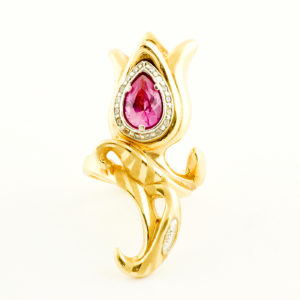 Graziella-1958. Juego de Pulsera y Sortija en Oro de 18k de diseño Italiano.