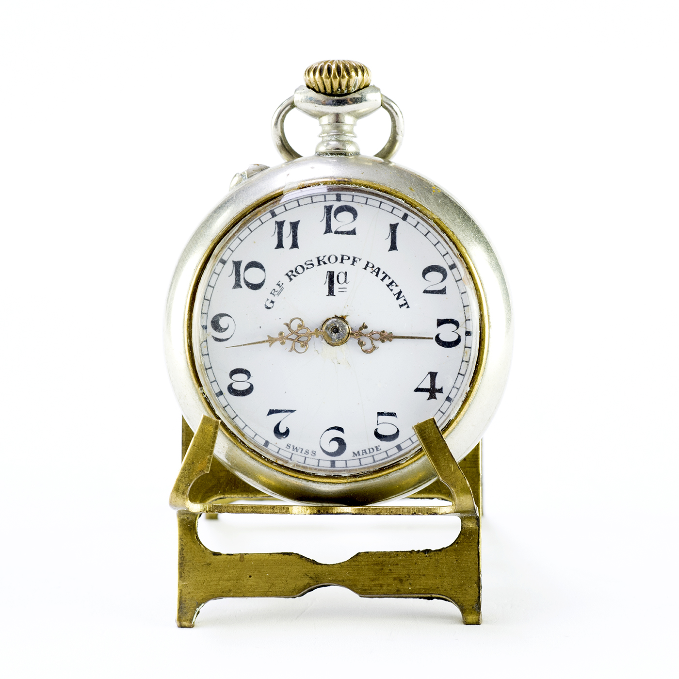 GRE ROSKOPF PATENT 1ª. Reloj de bolsillo, lepine y remontoir. Suiza, ca.1900.