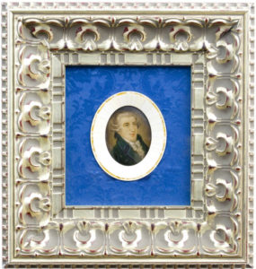 GUASH SOBRE PLACA DE MARFIL OVAL. Siglo XIX