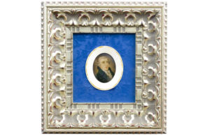 GUASH SOBRE PLACA DE MARFIL OVAL. Siglo XIX