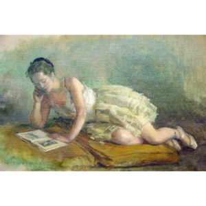 GUILLERMO VARGAS RUIZ. Óleo sobre lienzo. "Bailarina".