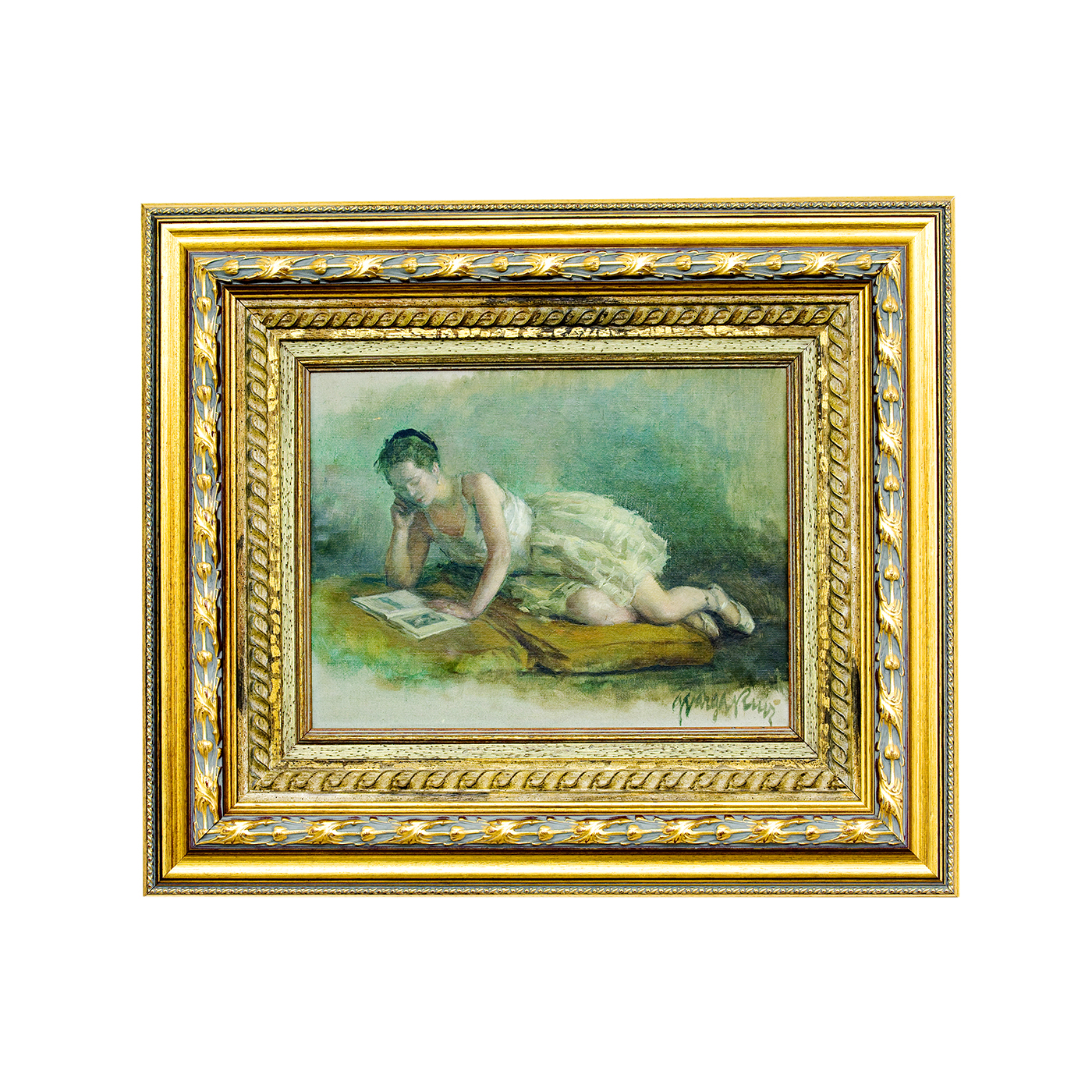 GUILLERMO VARGAS RUIZ. Óleo sobre lienzo. "Bailarina".