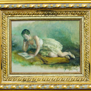 GUILLERMO VARGAS RUIZ. Óleo sobre lienzo. "Bailarina".