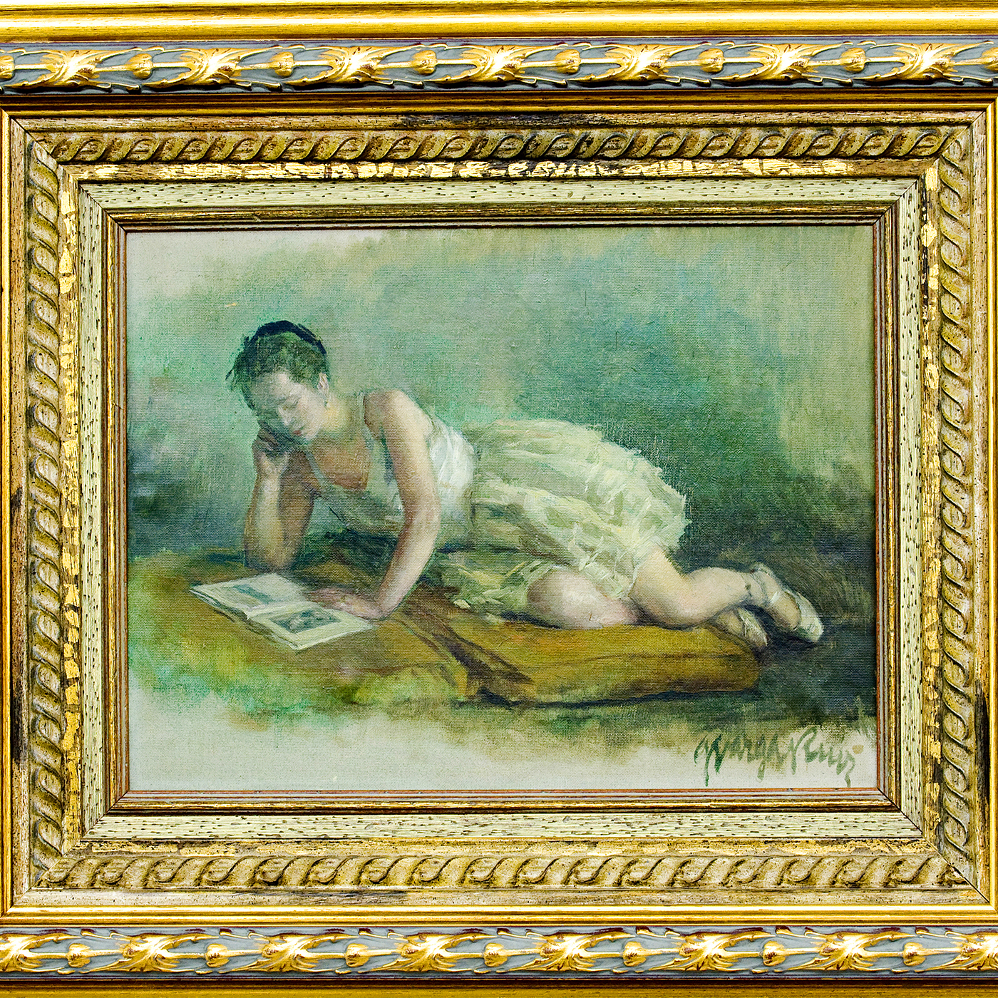 GUILLERMO VARGAS RUIZ. Óleo sobre lienzo. "Bailarina". GUILLERMO VARGAS RUIZ. Óleo sobre lienzo. "Bailarina".