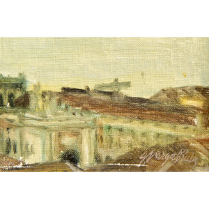 GUILLERMO VARGAS RUIZ. Óleo sobre tabla. "Rio Tajo"