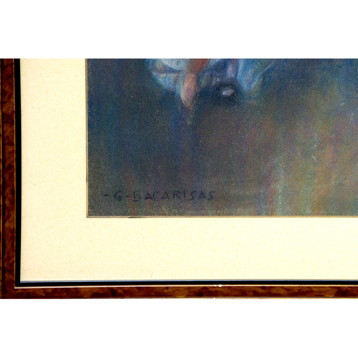 GUSTAVO BACARISAS. Pastel sobre cartón. "Jugando con la abuela". GUSTAVO BACARISAS. Pastel sobre cartón. "Jugando con la abuela".
