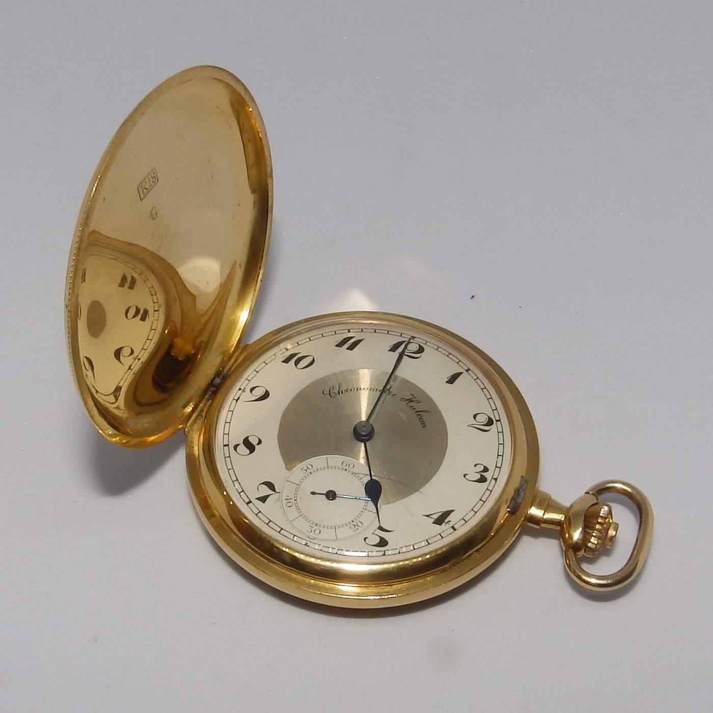HALCON (Suiza). Reloj de Bolsillo, saboneta y remontoir. Oro 18k. Ca. 1900.