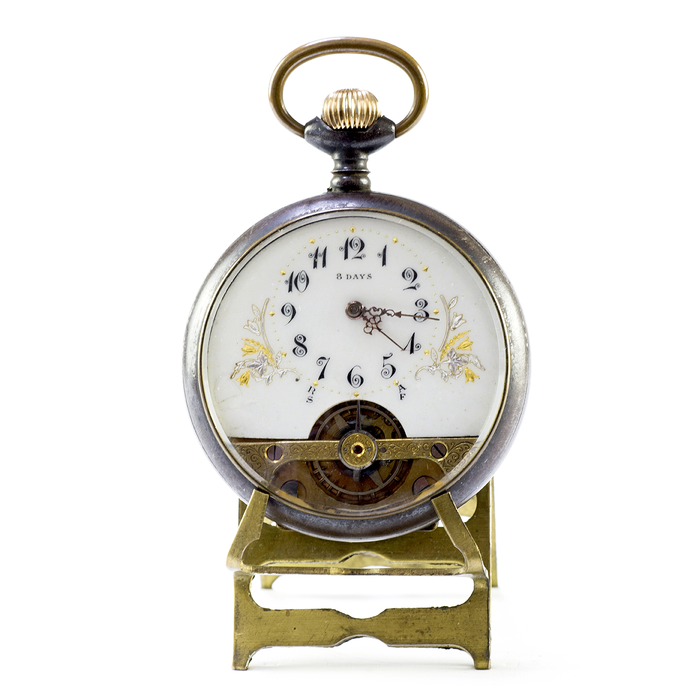 HEBDOMAS. Reloj de Bolsillo, Lepine, remontoir, Ocho días Cuerda. Suiza, ca. 1900