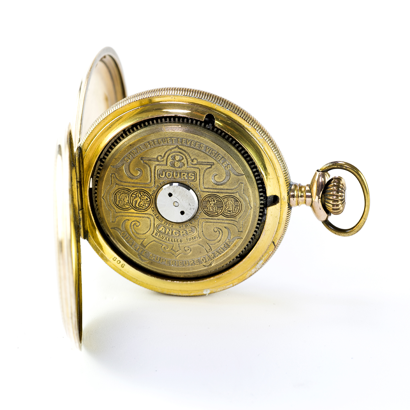 HEBDOMAS (Suiza). Reloj de Bolsillo, saboneta, remontoir, "Ocho Días Cuerda". Ca. 1910 HEBDOMAS (Suiza). Reloj de Bolsillo, saboneta, remontoir, "Ocho Días Cuerda". Ca. 1910