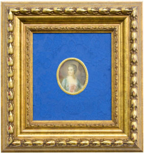 HERMO. Miniatura pintada sobre placa oval de marfil. Siglo XIX.