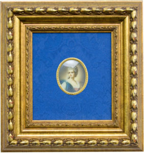 HERMO. Miniatura pintada sobre placa oval de marfil. Siglo XIX.