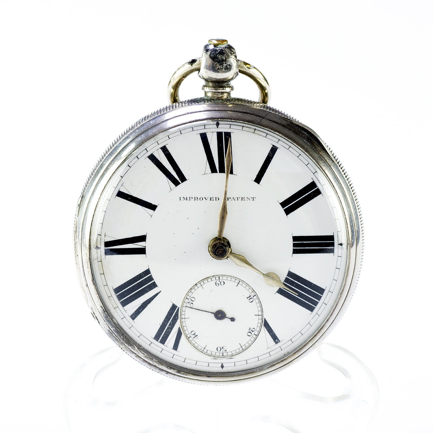 IMPROVED PATENT. Reloj de bolsillo inglés, lepine, Half Fusee (Semicatalino). Chester, 1884.
