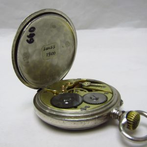 (IWC) International Watch Company. Reloj de Bolsillo, lepine y remontoir. Suiza, Año 1900.