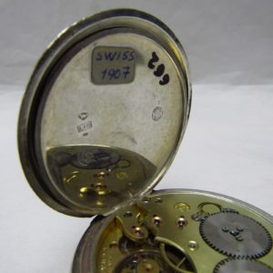 (IWC) International Watch Company. Reloj de Bolsillo, lepine y remontoir. Suiza, Año 1907.