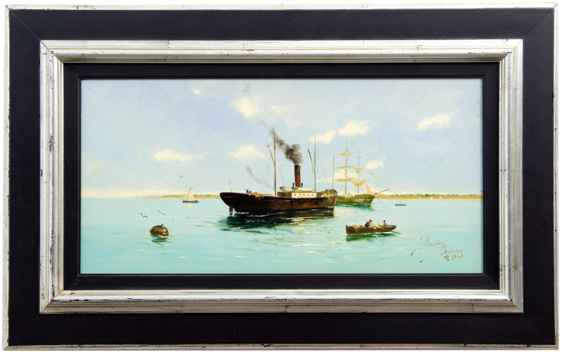 J. ABADÍAS. Óleo sobre tabla de caoba. ""Marina" J. ABADÍAS. Óleo sobre tabla de caoba. ""Marina"