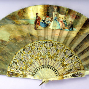 J. CARBONELL. País de Abanico pintado al óleo.