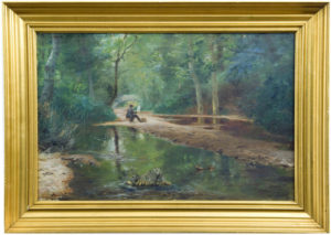 J.F. WILDER. Óleo sobre lienzo. ""Escena campestre"