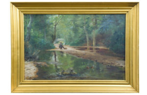 J.F. WILDER. Óleo sobre lienzo. ""Escena campestre"