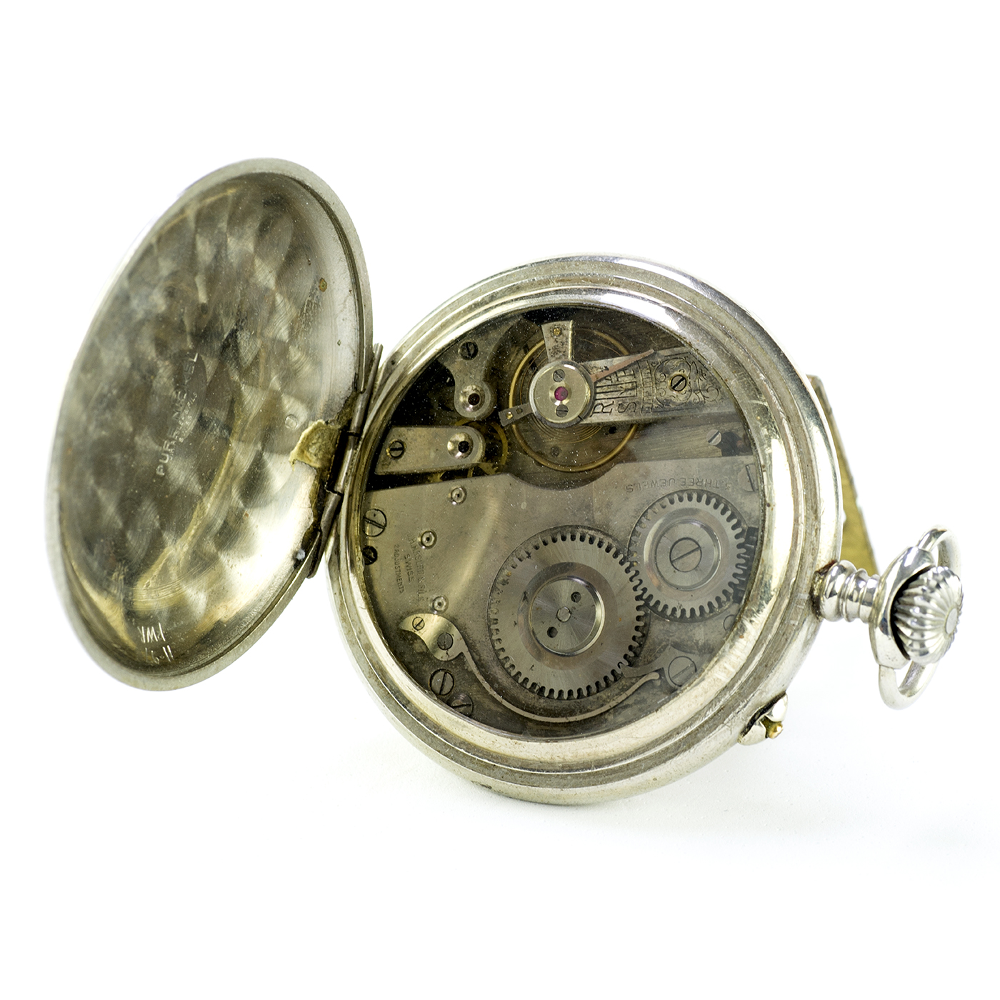 J.H. HASLER & FILS. Reloj de Bolsillo, lepine y remontoir. Triple calendario y fase lunar. Suiza, ca. 1890. J.H. HASLER & FILS. Reloj de Bolsillo, lepine y remontoir. Triple calendario y fase lunar. Suiza, ca. 1890.