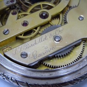 J.J. Badollet & Cie Geneve. reloj de bolsillo, lepine y remontoir. año 1887.