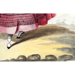 J. REQUENA. Acuarela sobre papel. ""Maja Sevillana"