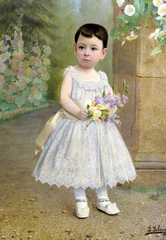 J. SOLANA (S. XIX). Óleo sobre lienzo. ""Niña en el Parque" J. SOLANA (S. XIX). Óleo sobre lienzo. ""Niña en el Parque"