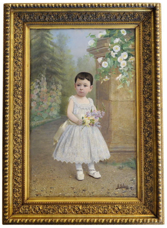 J. SOLANA (S. XIX). Óleo sobre lienzo. ""Niña en el Parque" J. SOLANA (S. XIX). Óleo sobre lienzo. ""Niña en el Parque"