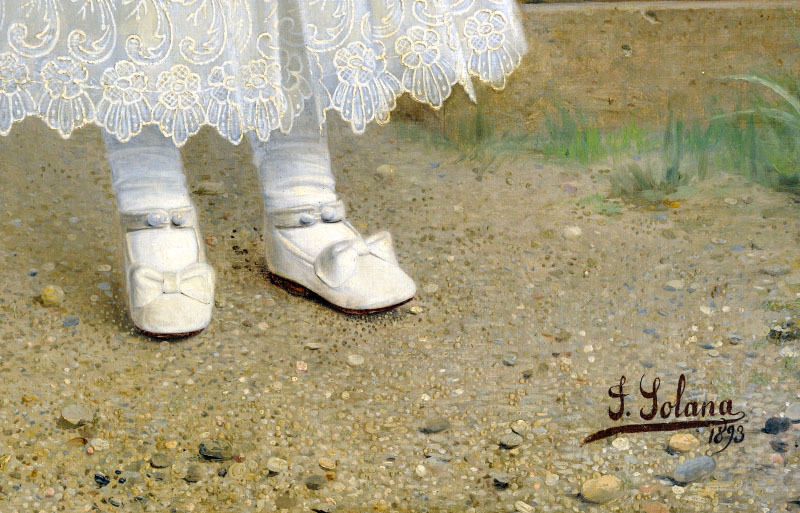 J. SOLANA (S. XIX). Óleo sobre lienzo. ""Niña en el Parque" J. SOLANA (S. XIX). Óleo sobre lienzo. ""Niña en el Parque"