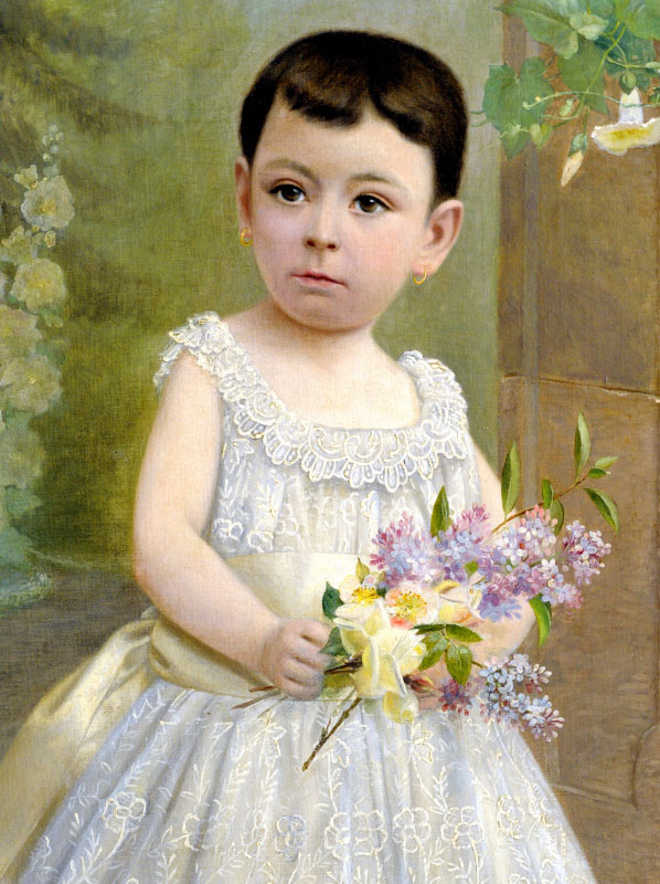 J. SOLANA (S. XIX). Óleo sobre lienzo. ""Niña en el Parque" J. SOLANA (S. XIX). Óleo sobre lienzo. ""Niña en el Parque"