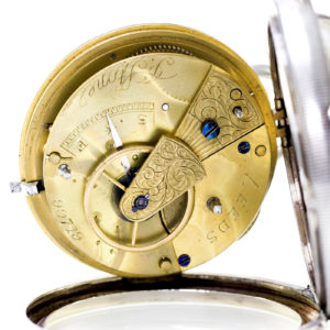 J. STONE (Leeds). Reloj Inglés de Bolsillo, Lepine, Half Fusee (Semicatalino). Chester, 1909.