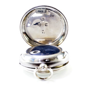 J. STONE (Leeds). Reloj Inglés de Bolsillo, Lepine, Half Fusee (Semicatalino). Chester, 1909.