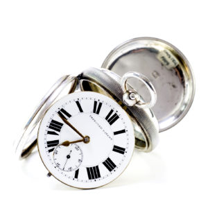 J. STONE (Leeds). Reloj Inglés de Bolsillo, Lepine, Half Fusee (Semicatalino). Chester, 1909.