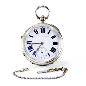 J. STONE (Leeds). Reloj Inglés de Bolsillo, Lepine, Half Fusee (Semicatalino). Chester, 1909.