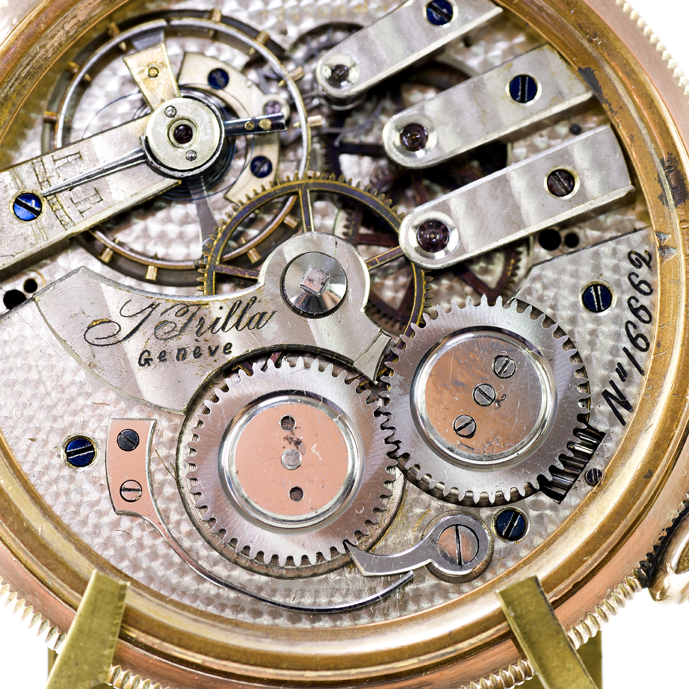 J. TRILLA (Geneve). Reloj de bolsillo, lepine y remontoir. Suiza, ca. 1880. J. TRILLA (Geneve). Reloj de bolsillo, lepine y remontoir. Suiza, ca. 1880.