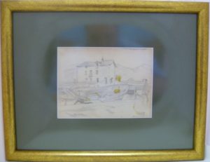 Jacques Hirtz (París, 1905-1988). Lote de tres Dibujos a Lápiz. Paisaje de Playa, Marina y Puerto Costero.