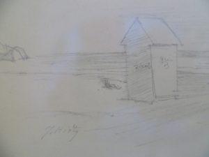 Jacques Hirtz (París, 1905-1988). Lote de tres Dibujos a Lápiz. Paisaje de Playa, Marina y Puerto Costero.