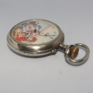 JAE (Suiza). Reloj Magnum de Bolsillo Erótico, Automatón, Lepine y remontoir. Ca. 1900