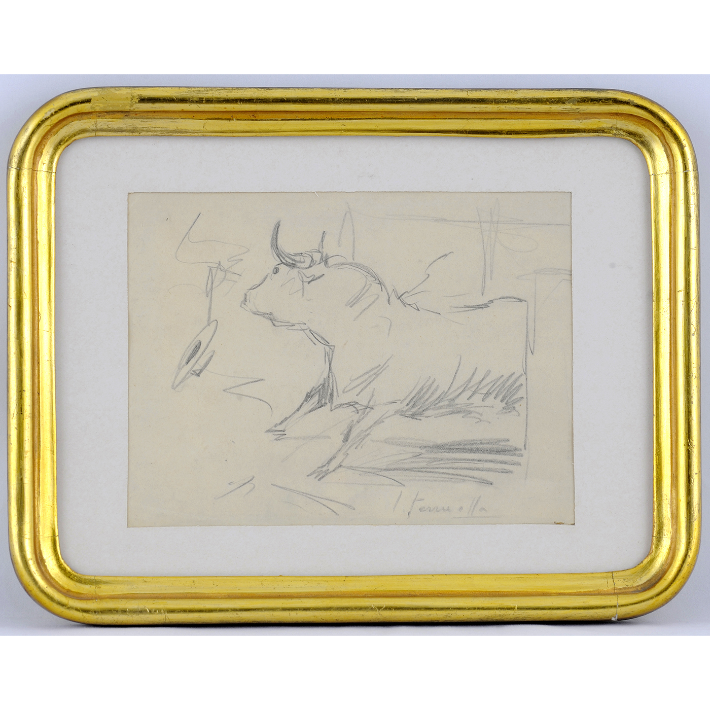 JOAQUÍN TERRUELLA MATILLA. Pencil drawing. "" Bullfighting scene "