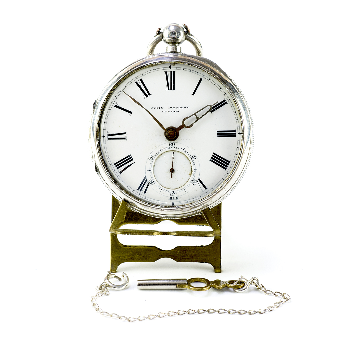 JOHN FORREST (London). Reloj de bolsillo, lepine, Half Fusee. Chester, 1898.