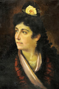JOSÉ ALARCÓN Y CÁCERES. Óleo sobre lienzo. ""Retrato de joven"