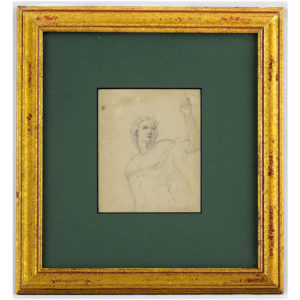 JOSÉ DENIS BELGRANO. Dibujo a lápiz. ""Personaje histórico"