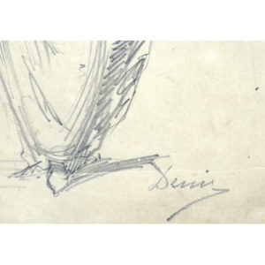 JOSÉ DENIS BELGRANO. Dibujo a lápiz y carbón. ""Dama Cortesana"