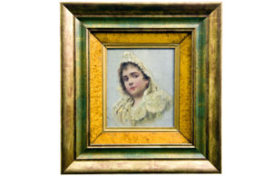 JOSÉ FLORES Y VELA. Óleo sobre tabla de caoba